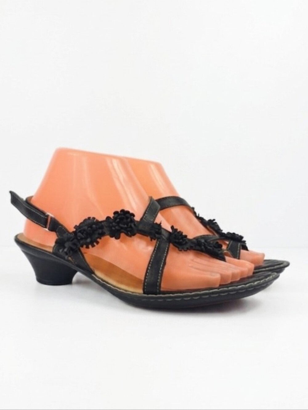 Think! Soso Black Leather Women's Sandals Size EU 38 - US 8